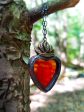 Iridescent Sacred Heart ~ Stained Glass Amulet Online