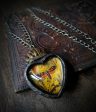 Victorian Moth Sacred Heart Pictorial Shrine Amulet Online now